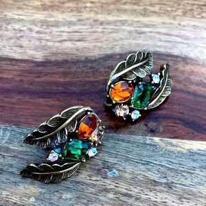 Vintage Rhinestone Clip-On Earrings
